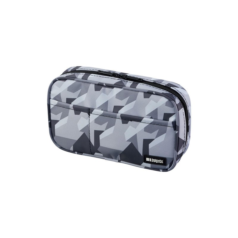 LIHIT LAB Large Capacity Zipper Pencil Case For School Office College, Big Capacity 4 Compartments Pencil Bag Holder Adults Teen Boys Girls, Travel Cosmetics Storage, Ice Gray Camo (A7551-135) - Image 1